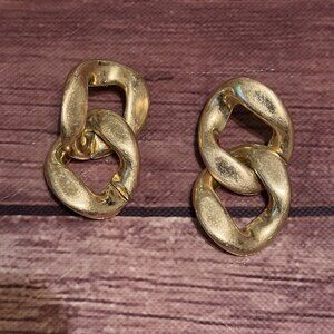 Chunky Puffy Intertwined Link Chain Earrings